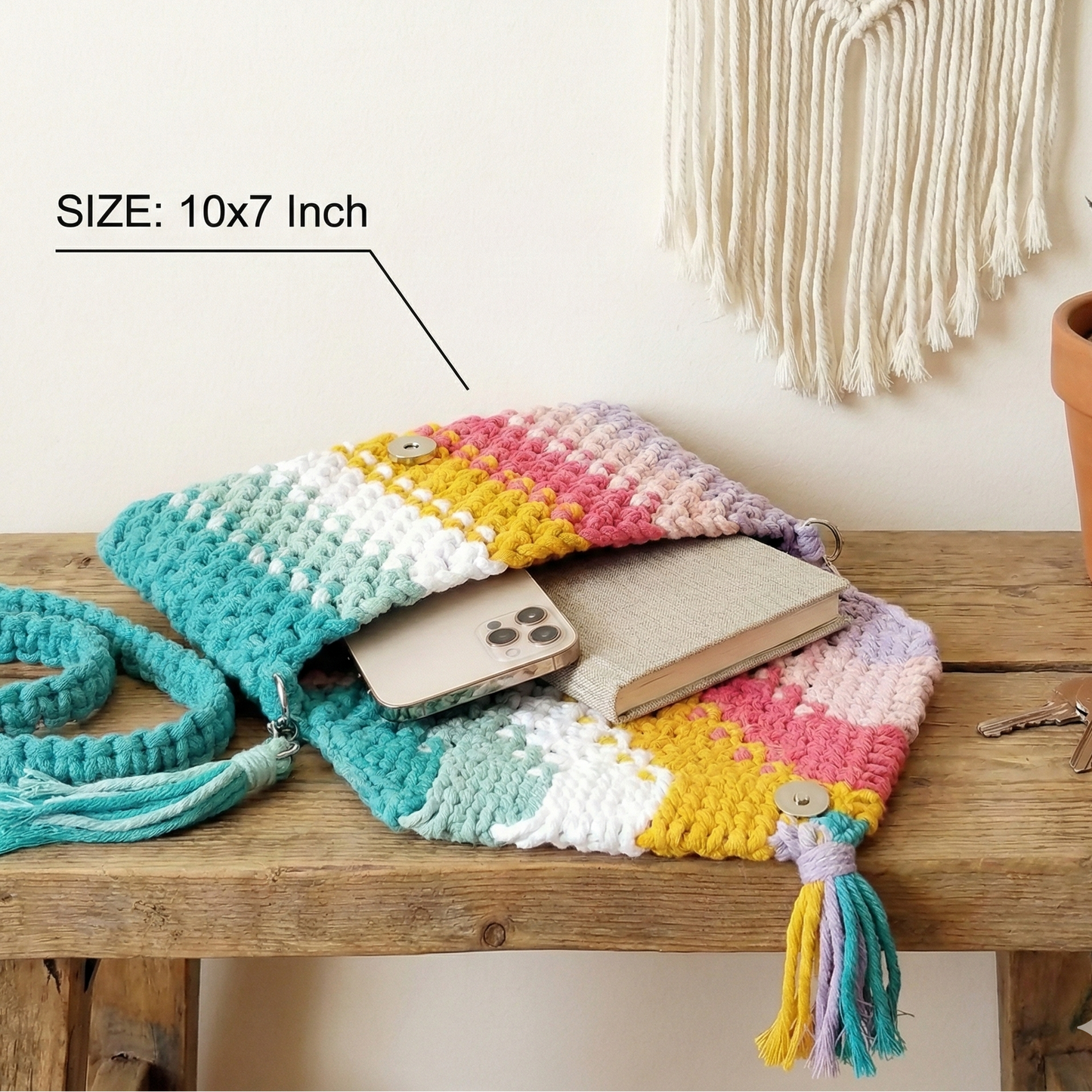 Luma Handcrafted Crochet Fringe Sling – Multicolor Boho