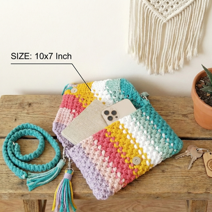 Luma Handcrafted Crochet Fringe Sling – Multicolor Boho